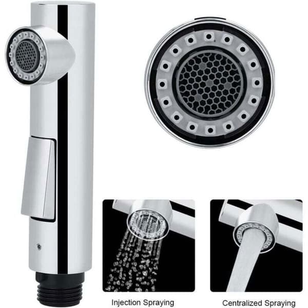 Kjøkkenkran sprøyte – LUSKYKA® – 2 spraymoduser – Erstatningssprayhode – ABS-materiale med kromfinish.