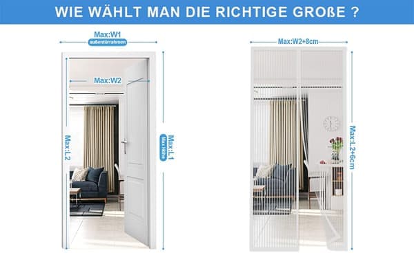 Myggenet til terrassedøre, dobbelt magnetisk myggenet til at holde fluer og insekter ude White 160*220CM