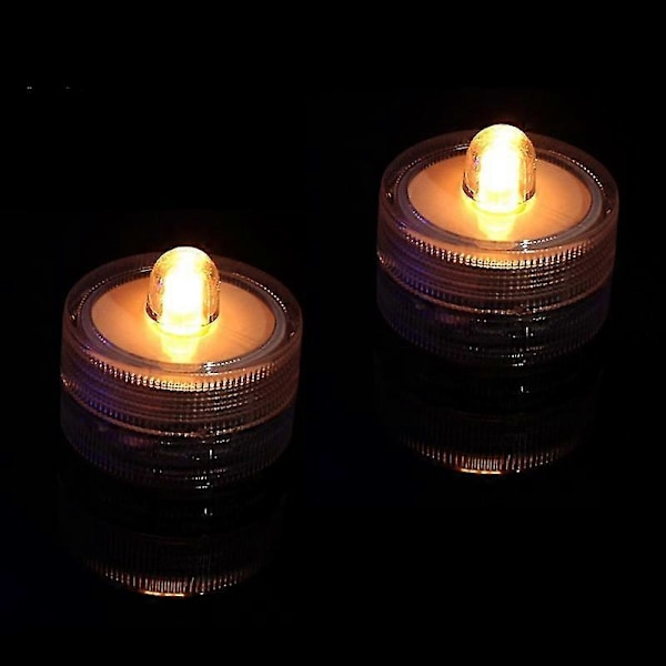 12 stk. Senkbare LED-lys, vanntette telys, dam- og fiskefeiring flammeløse LED-telys E