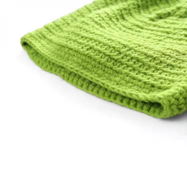 Shrek Höst & Vinter Unisex Handgjord Grön Cartoon Hatt Varma Beanie Hatt Ull Dome Hatt
