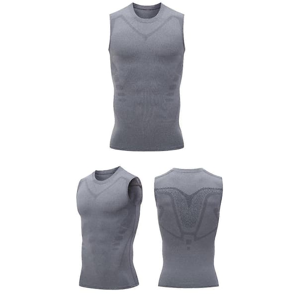 Version Ionic Formende Vest, Ermeløs Formende T-skjorte for Menn White 2XL