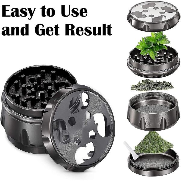 Grinder, 4 In 1 Pieces Grinder,spice Grinder Large, Zinc Alloy Grinder, Spice Dry Grinder, Premium Grinder With Magnetic Top, Cool Grinders Compatible