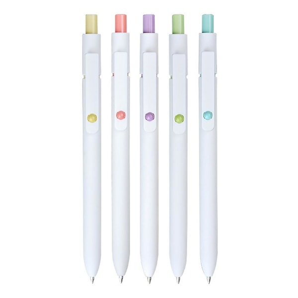5 Stycken Påfyllningsbara Gelpennor 0.42MM Infällbara Gelpennor Stor Bläckvolym C