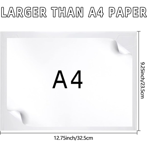 Gennemsigtige plastiklommer A4-lommer Dokumentfilmapper til papirarbejde A4 Plastikkonvolutter Lomme, Pakke med 6