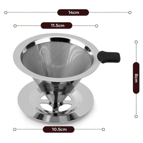 Kaffefilter, gjenbrukbar akrylplate, 1-4 ts