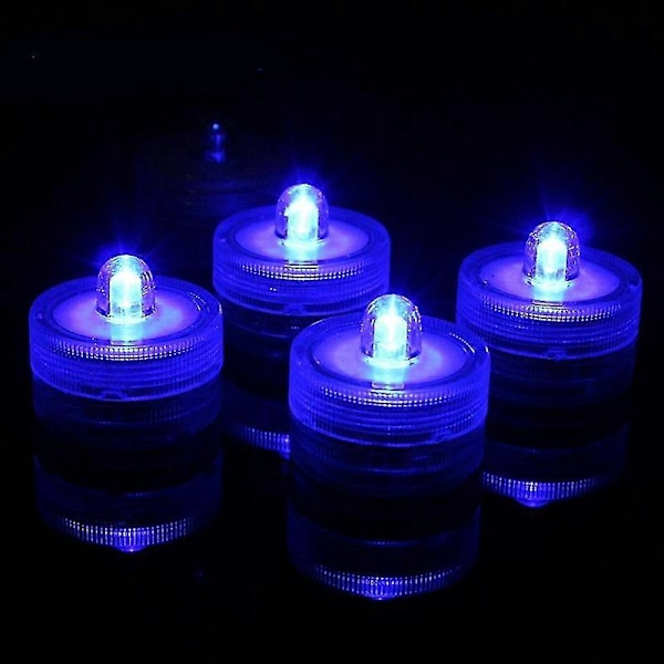 12 stk. Senkbare LED-lys, vanntette telys, dam- og fiskefeiring flammeløse LED-telys F