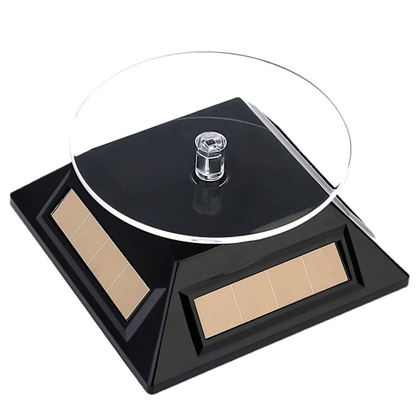 Solcellsdriven Displayställ 360 Grader Rotation Energibesparande ABS Roterande Plattform Displaybas för Visning Black