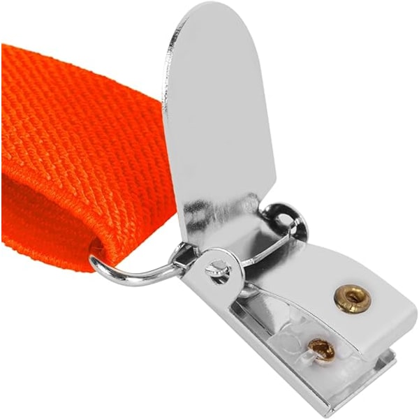 Hängslen för män med 4 clips X-form, justerbara elastiska hängslen för herrbyxor, hängslen för män för bröllop Business Casual hängslen (orange)