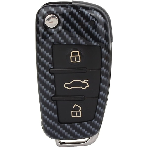 Key Shell Smart Remote Keychain Carbon Fiber Model Til A3 A4 A6 A8 Tt Q7