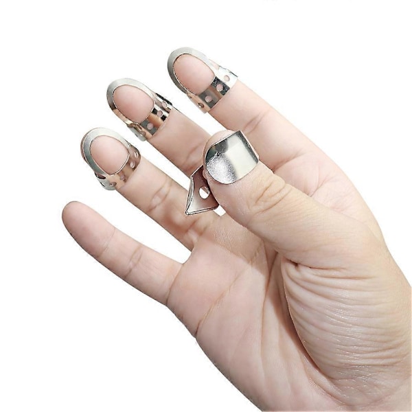 4 st Tone Deaf Music Metall Fingerplektrum Justerbara Fingerstyle Plektrum Akustisk Gitarr Banjo Plektrum Musikinstrumentdelar