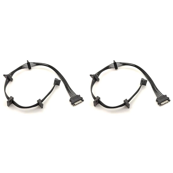 2x 15pin Sata Strømforsyning Splitter Kabel Harddisk 1 Han Til 5 Hun Forlængerledning Til Di