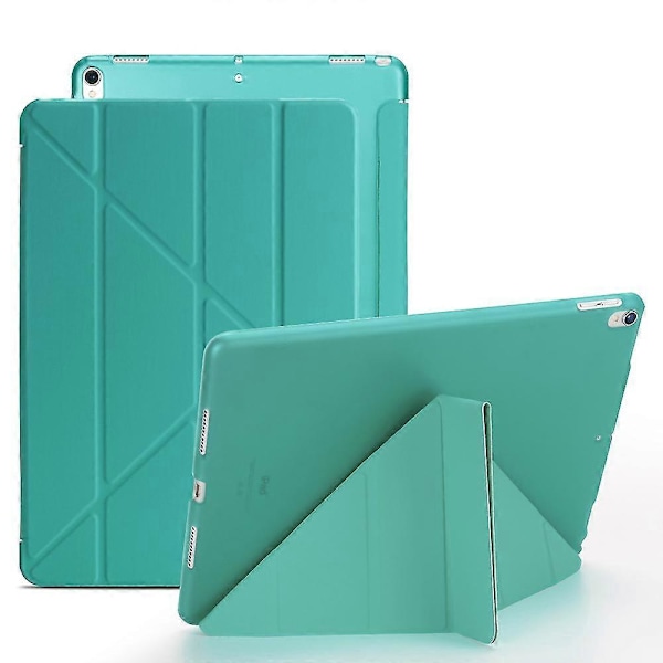 Origami Stativ Läder Smart Fodral för iPad Air 10.5 (2019) / Pro 10.5 tum (2017) Cyan