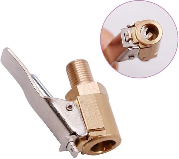 2-delt bildækventiladapter, 8 mm pumpedyse messing oppustningsventil klemmeadapter