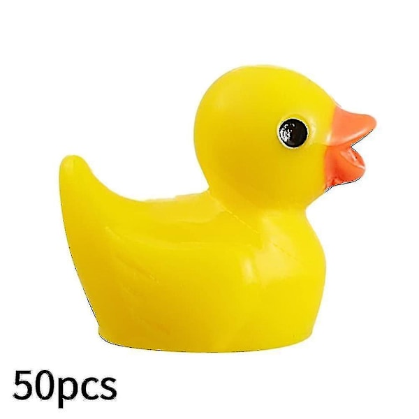 200 stk. Mini Gule Ænder Ællinger Små Ænder Havedekoration Akvarium Dukkehus Potteplanter De Yellow 10 PCS