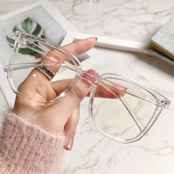 Unisex Sininen Valo Suodattavat Lasit Kevyet Ilman Reseptiä Lasit Silmälasit Pelille Lukemiselle Opiskelijoille Transparent White