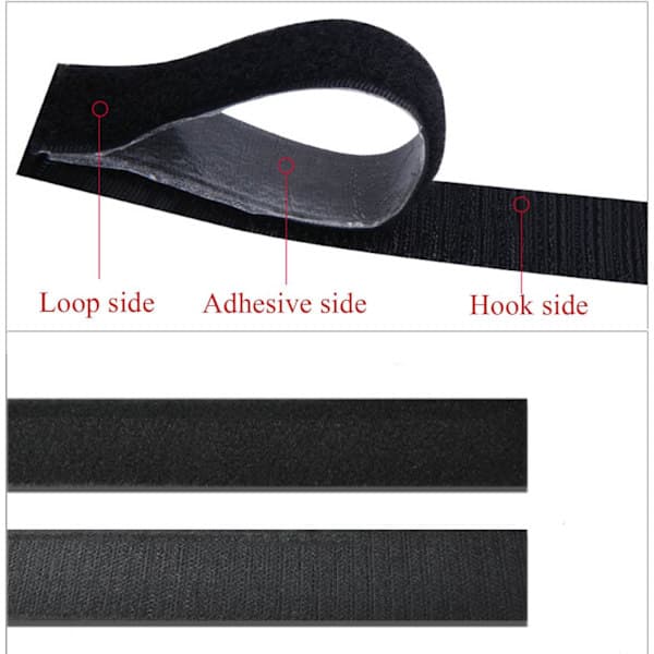 3M selvklæbende velcro, kraftig velcro monteringstape fastgørelsestape - 2CM * 3M