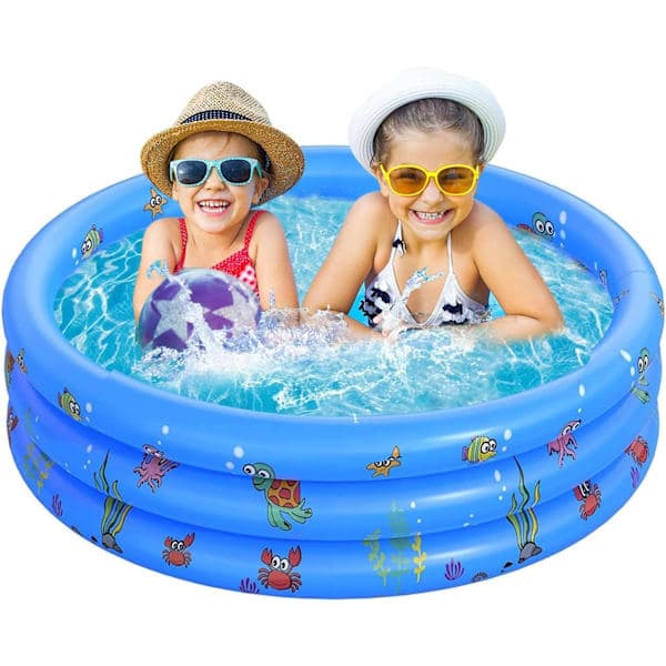 Oppustelig pool 3 ringe Splash Pool Oppustelig pool Indendørs og udendørs Små Splash Pools 100cm 100cm
