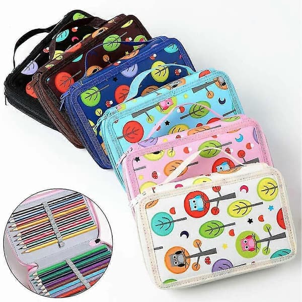 Pencil Case med 3 rum, penalhus, penalhus, poseboks White