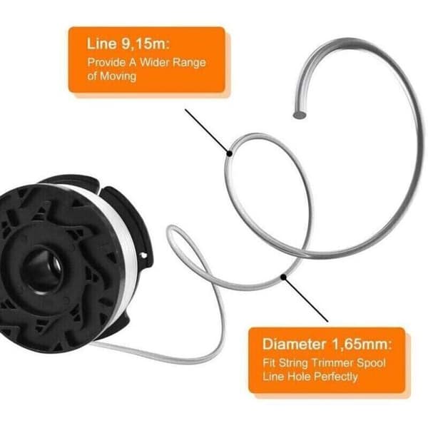 Trimmertrådspole - LUSKYKA® - 8 spoler - Kompatibel med Black & Decker