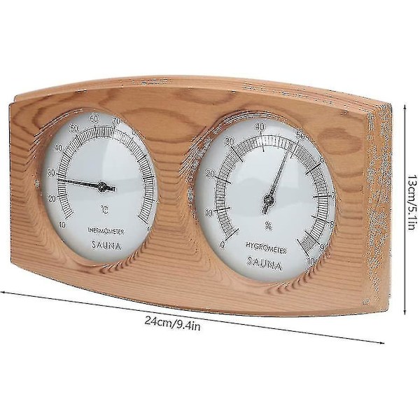 Bastutermometer 2 i 1 Trä Thermo-Hygrometer Termometer Hygrometer Ångbastu Tillbehör