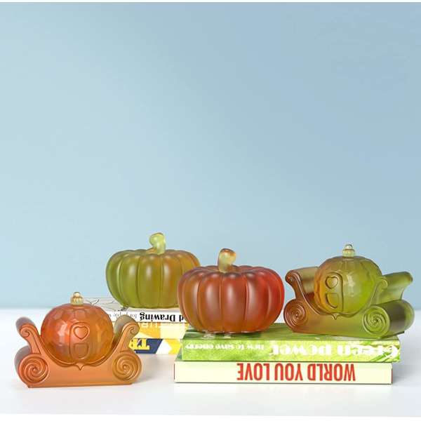 2 stk. Halloween græskarlysforme 3D silikone græskarform DIY lysfremstilling håndværk gave til Halloween Thanksgiving dekorationer