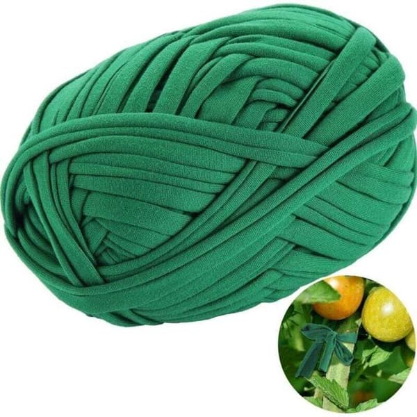 LUSKYKA® Tøybar Hagebinding – 30m lengde – 2.5cm bredde – Grønn – Myk, men solid støtte