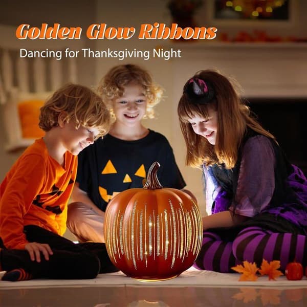 LED Stjerne Græskar Lys – Halloween Dekoration med Timerfunktion Harpiks Lanterne (Sort, Stor)