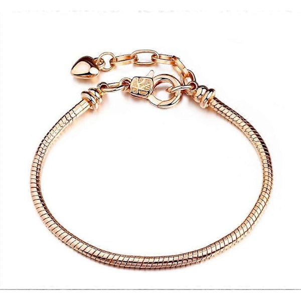 Justerbare hjerte hummerlås slangekæde charme armbånd til kvinder piger til smykkefremstilling golden