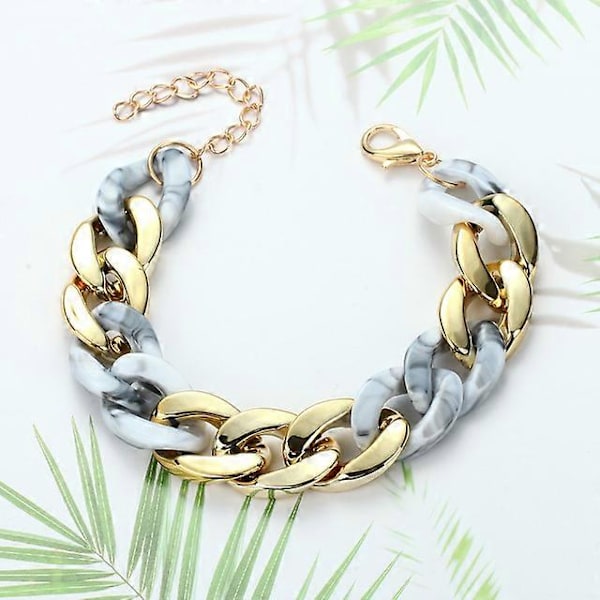 Shixin Hip Hop Overdrevet Tykke Lenkearmbånd For Kvinner Ccb Materiale Store Brede Armbånd Mote Håndkjeder Smykker S07-3