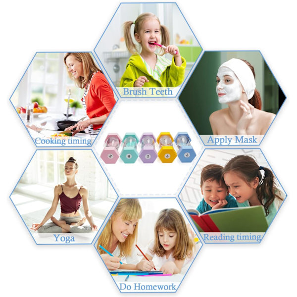 Timeglas Sand Timer, Sand Timer, Timeglas Børns Timeglas Timer Timeglas Sæt Farverigt Sandur Køkken Timer Blue 3 min