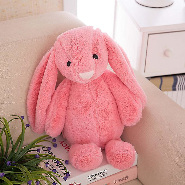 30cm Plysch Kanin med Långa Öron Sittande Söta Kanin Gosedjur Baby Sovlugnande Dockleksak Pink