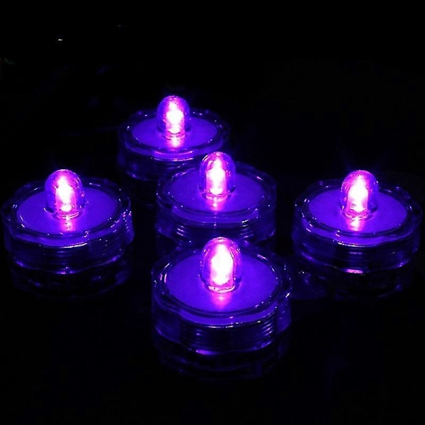 12 stk. Senkbare LED-lys, vanntette telys, dam- og fiskefeiring flammeløse LED-telys P