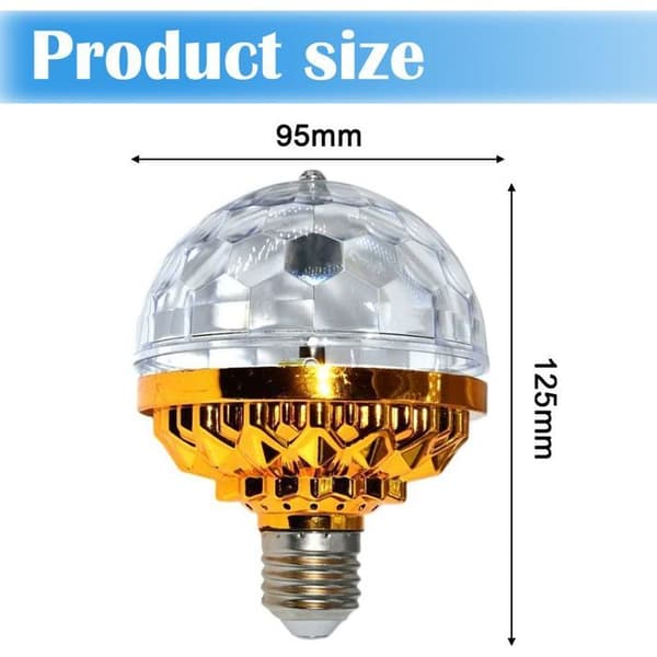 LED-diskovalot - Pyörivät lamput - Moniväriset viistetyt pallot - E27-kannat