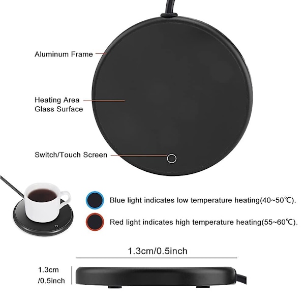 Elektrisk Kopsvarmer til Kaffe 2024 - Bærbar, Automatisk Afbrydelse, Skrivebordsdrik