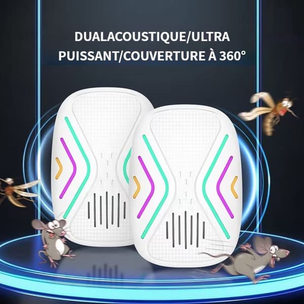 2-pack ultraljudsskrämmare – stöter bort möss, myror, spindlar och myggor