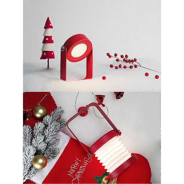 Uttrekkbar LED Touch Lampe Sammenleggbar Teleskopisk Nattlampe Lykt Bordlampe Red