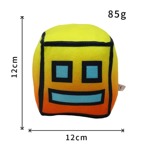 Geometry Dash Plys 12cm Geometry Sprint Spil Plyslegetøj Dukke Pude Gul Gradient Udgave