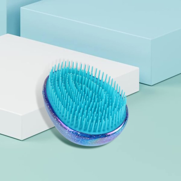 Detangler-hårbørste for kvinner, jenter og barn Mini-hårbørste for vått og tørt hår, kam kompakt (blå)