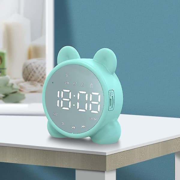 Digitala Väckarklockor, Bluetooth-högtalare, Väckarklocka Stereo LED-skärm Bluetooth Hem Barn Väckarklocka, grön Green