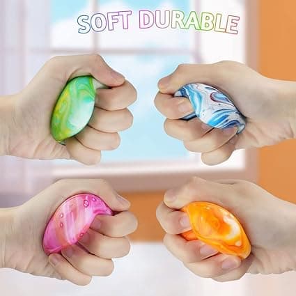 Pack Fidget Leksaker Regnbågsstressbollar Lindra Spänning, Sensorisk Klämleksak Lindra Stress för ADHD, Autism