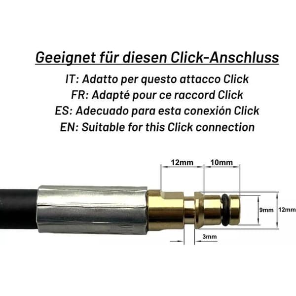 Högtrycksslangförlängning – Kompatibel med Kärcher K2 \"Click\" högtryckstvättar (t.ex. modell 2.641-721.0)