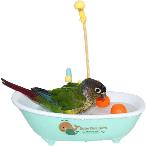 Parrot automatiskt badkar med kran Fågelduschbad, fågelbadskål med fontän, fågelautomatiskt badkar, swimmingpool, automatiskt badkar för husdjur
