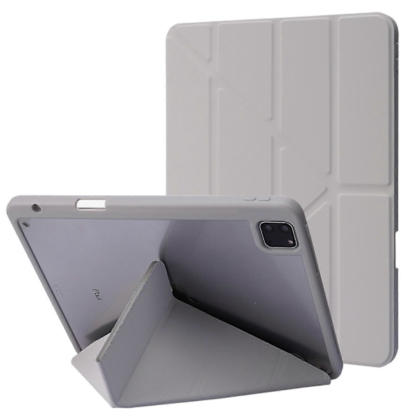 Fodral för iPad Pro 12,9-tum (2021)/(2020)/(2018) Surfplatta Auto Wake/Sleep Origami Ställ PU Läder + Akrylskydd Beige
