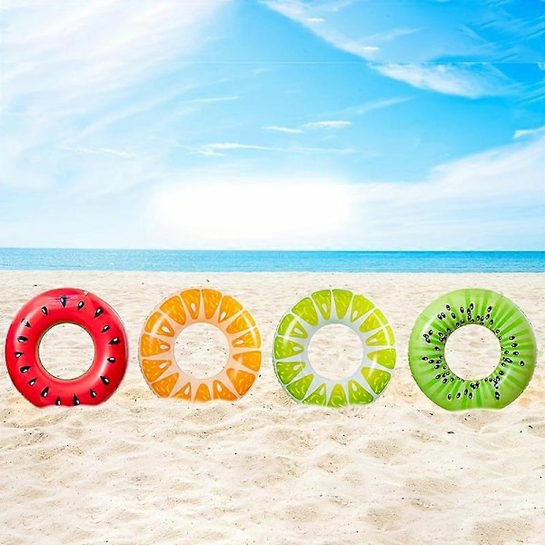 1 stk. Frugt Pool Float Vandmelon Kiwi Appelsin Citron Badering 27,5\" - Oppustelig Tube Float Legetøj (PVC Fortykket) Kiwi Fruit