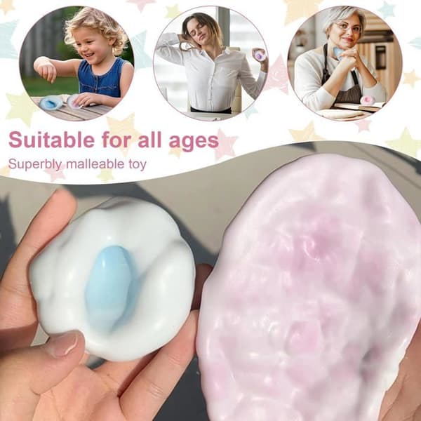 4 stk. vakuumpakkede stressbolde, sandede og klistrede, antistressbolde, klistrede sandbolde, antistressbold