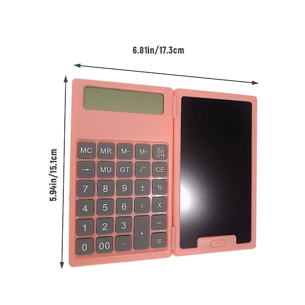 Koulun tieteellinen laskin, taitettava tabletti, kannettava toimistolaskin, LCD-tabletti, vaaleanpunainen