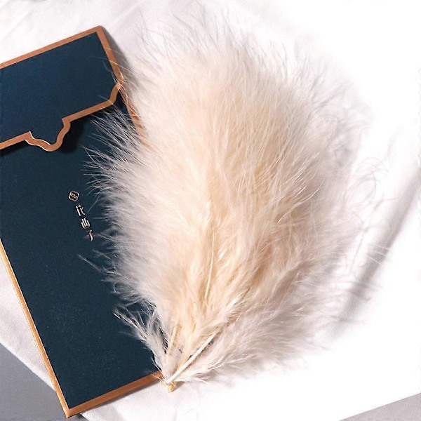 50 stk. Fluffy Tyrkisk Marabou Fjer 10-15 cm Tyrkiske Fjer Dekorationstilbehør Til Smykker Tøj Bryllupsfjer DIY Håndværk Pieces of Champagne