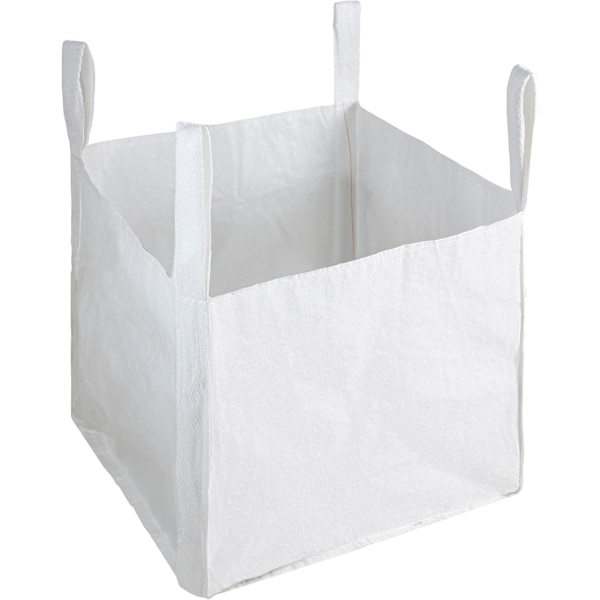 Haveaffaldsposer 500L Robust Genanvendelig Industrielt Vævet Strukturposer med Håndtag, 1 eller 1,5 Ton, Hvid, 80 x 80 x 80 cm