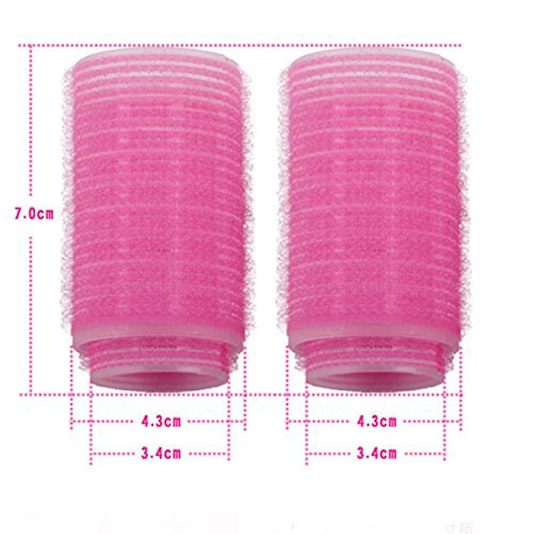 2 st dubbellagers locktångsrullar för hårstyling, rosa