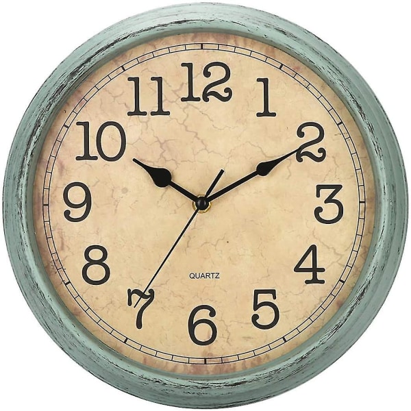 30cm Retro Vintage Kvartsseinäkello Hiljainen Ei Naksahda Toimii Suurilla Numeroilla Ja Helppo Lukea Hd-Lasilla Keittiöön/Olohuoneeseen/Kylpyhuoneeseen/Makuuhuoneeseen/Toimistoon